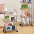 thumbnail image 3 of Transemion Home Makeup Storage Rack Silent Universal Wheel For Easy Mobility Anti-oxidation And Non Yellowing grey,Without box Four layers, 3 of 6