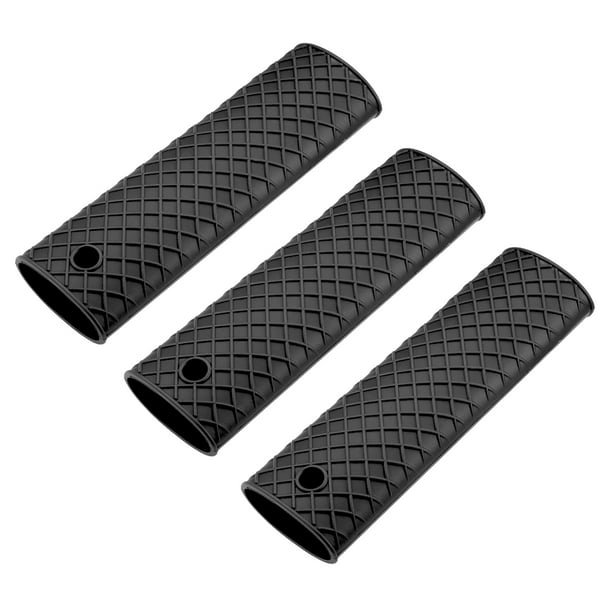 Silicone Hot Handle Holder Sleeve Pan Pot Handle Cover Black 6.1inch