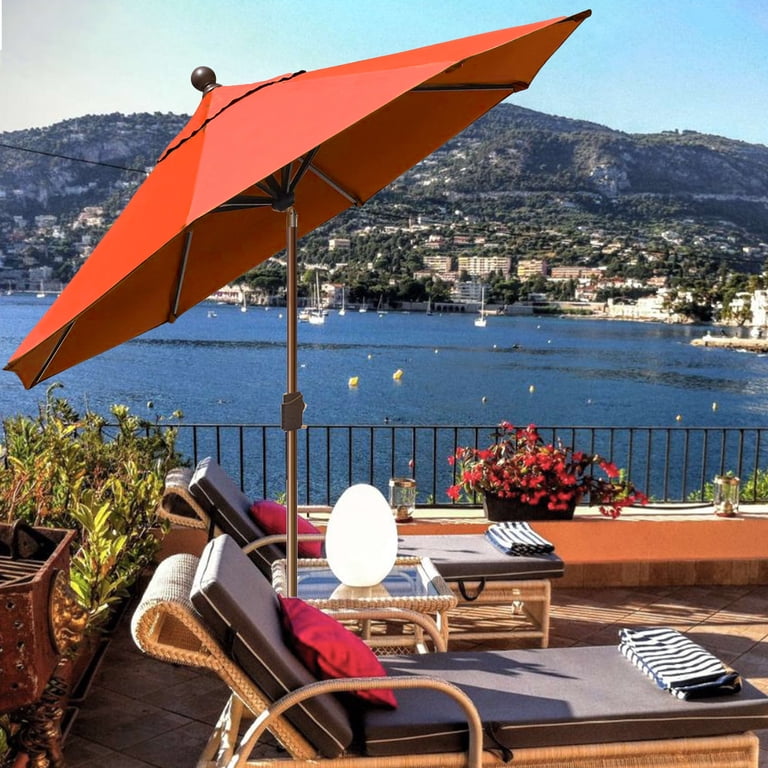 black striped patio umbrella The Resort Market Umbrella
