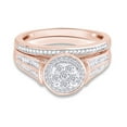 thumbnail image 3 of AFFY 1/4 Cttw Round Shape Natural White Diamond Bridal Set Wedding Ring In 14K Rose Gold Over Sterling Silver (J-K Color, I2-I3 Clarity), Ring Size-4.5, 3 of 4