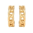 thumbnail image 2 of JS Jessica Simpson Women’s Gold Plated Sterling Silver Chain Hoop Earrings, 2 of 5