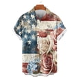 thumbnail image 4 of VBTAPA Men's 4th of July Hawaiian Shirts Short Sleeve American Flag Button Down Shirt Fashion Casual Independence Day Printed Tops Ofertas del 4 de julio Multicolor M, 4 of 7