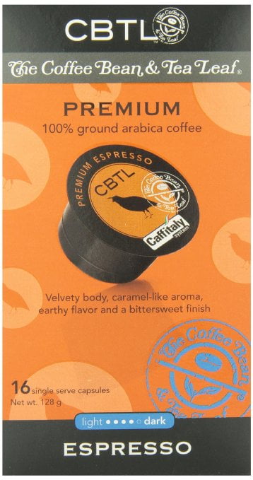 The Coffee Bean & Tea Leaf Premium Espresso Dark Roast Single Serve Coffee for CBTL Single Serve Systems, 16 count