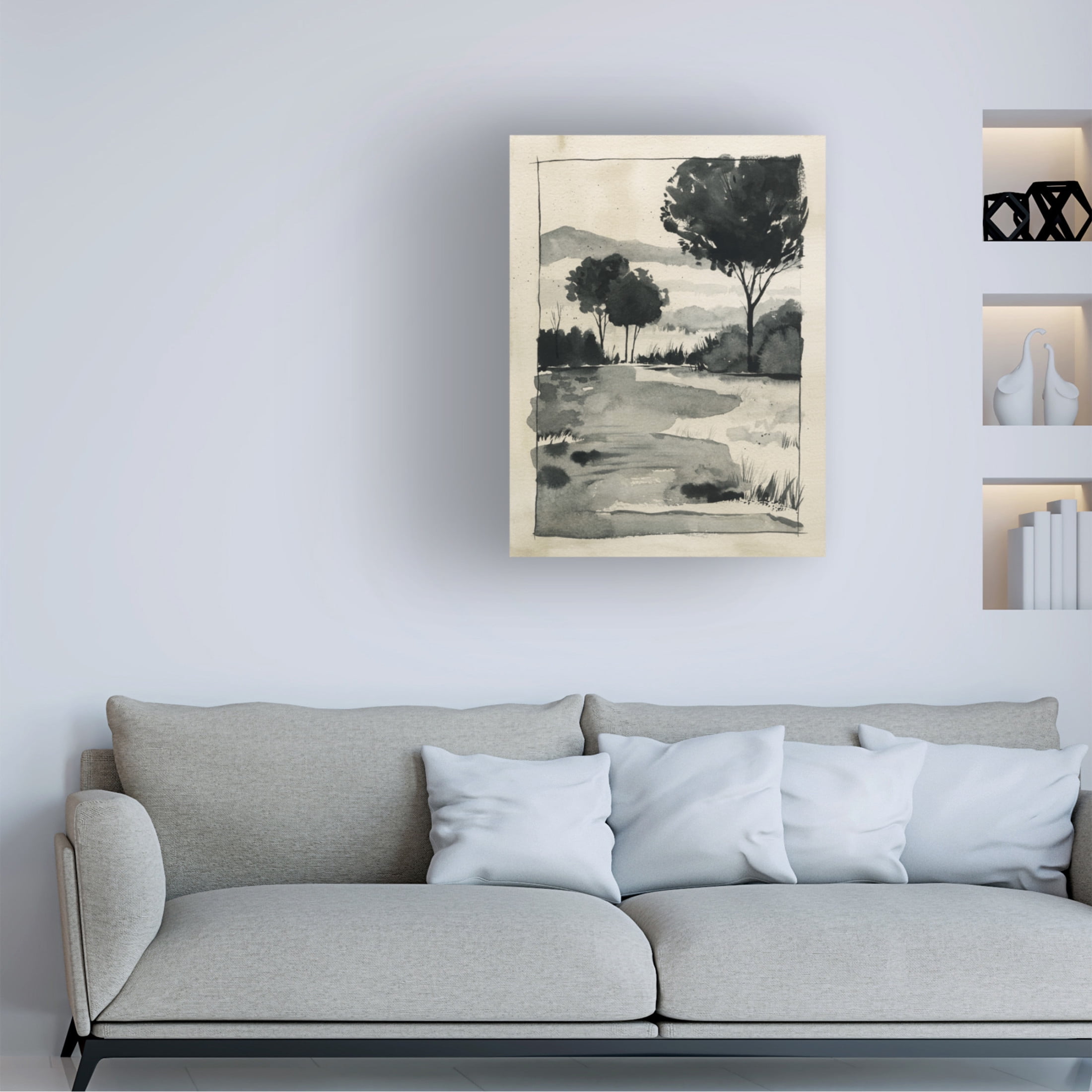 Trademark Fine Art Grace Popp  Watercolor Country Sketch I Canvas Wall Art