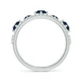 thumbnail image 2 of ANGARA Natural Art Deco Inspired Graduated Sapphire and Diamond Ring in 14K White Gold for Women (Size-3.8mm) | September Birthstone, Anniversary, Jewelry Gift for Women | Natural Blue Sapphire Ring, 2 of 11