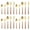 Golden Square Shank, variant on Set 20 Pieces, Wood Surface Handle And Matte Gold Head Flatware Set, Stainless Steel Cutlery Set, Utensil Sets, Service Set for 4 - Silver Tip Tail