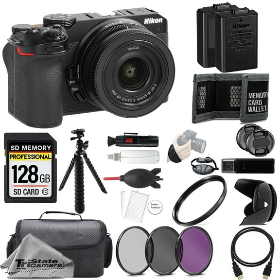 Nikon Z30 Mirrorless Camera  16-50mm Lens   128GB   Extra Battery  3 PC Filter- Accessory Kit (International Version)