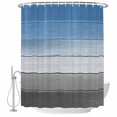 thumbnail image 2 of Shower Curtains for Bathroom, Blue Gray Waterproof Fabric Shower Curtain, Vintage Farmhouse Gradient Wooden Grain Art Decorative Bathroom Curtain for Bathtub, 72"x72", No Hooks Included, 2 of 9