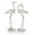 thumbnail image 4 of Courting Egret Pair Antique White Metal Garden Sculpture, 4 of 4