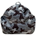 thumbnail image 2 of Posh Creations Structured Comfy Bean Bag Chair, Malibu Lounge, Nylon - Camo Gray and White, 2 of 5