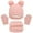 Pink, variant on Xfvqtps Children 3 Piece Sets Hat Scarf and Gloves Knitted Fleece Lining Solid Color Two Plush Pompom Thickened Windproof Coldproof Warm Winter Beanie Scarf and Glove 3PCS Outfits Set Purple