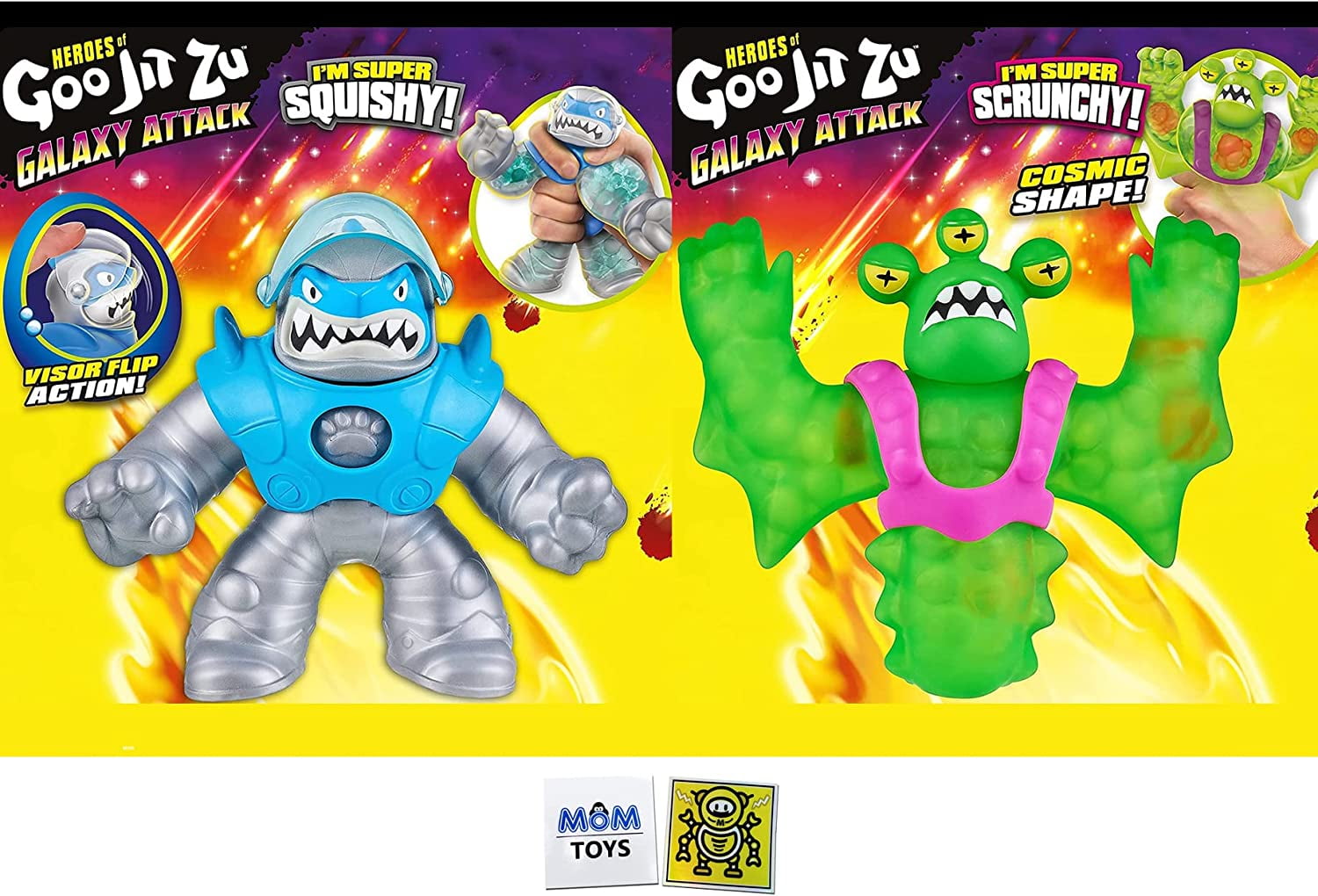 Heroes of Goo JIT Zu Astro Thrash and Merculok Space Alien Action Figure 2  Pack Toy Bundle with 2 My Outlet Mall Stickers