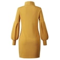thumbnail image 3 of JINMGG Dress for Women Plus Clearance,Womens Turtleneck Sweater Dress Ladies Long Sleeve Jumper Mini Dresses Yellow XXL, 3 of 6