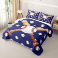thumbnail image 3 of Erosebridal Cartoon Baseball Bat Twin Quilt Set for Boys Men, Sport Ball Print Twin Coverlet Set, 2pcs, 3 of 7
