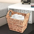 thumbnail image 3 of Water Hyacinth Rectangular Wicker Storage Baskets with Cutout Handles, Large, 3 of 5