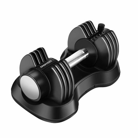 Adjustable Dumbbell 25 lbs with Fast Automatic Adjustable and Weight Plate for Gym and Home  Single