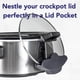 thumbnail image 2 of Soporte para tapa de olla de cocción lenta con bolsillo para tapa | Se adapta a la mayoría de las ollas de cocción lenta | Mantiene las encimeras limpias | Organizador de ollas de cocina Crock Pot | F, 2 of 5