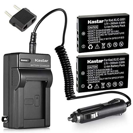 Kastar Nouveau Chargeur + 2 Batteries pour Kodak KLIC-5001 et