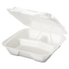 Genpak Snap It White 3-Compartment Foam Containers, 100 count, (Pack of 2)