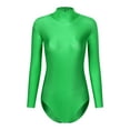 thumbnail image 3 of Kaerm Womens Gymnastic Leotard One Piece Bodysuit For Dance Long Sleeve Mock Turtleneck Green XXL, 3 of 6