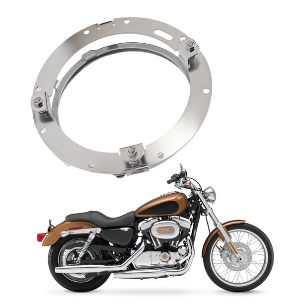 Aramox Soporte de Faro Redondo, Adaptador de Faro de Motocicleta de 7 Pulgadas Soporte de Anillo de Montaje Redondo Adaptador de Lámpara de Cabeza