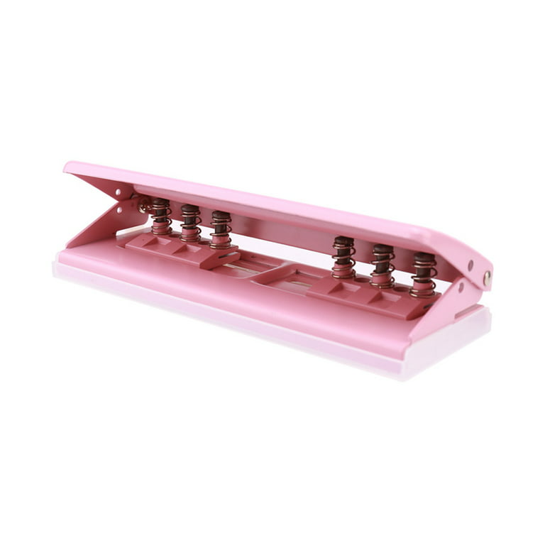 Adjustable 6-hole Desktop Punch Puncher For A4 A5 A6 B7 Dairy Planner  Organizer Six Ring Binder With 6 Sheet Capacity Pink