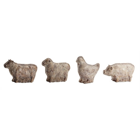 Farm Animal Mold (Set of 4) 5"H, 5.5"H, 6"H, 10"H Polystone/Resin