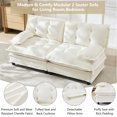thumbnail image 4 of MIKIBAMA 77" Beige Loveseat Chenille Modular Sectional Sofa Cloud Design Button Seat Cushions Solid Wood Frame for Living Room,2-Seat, 4 of 10