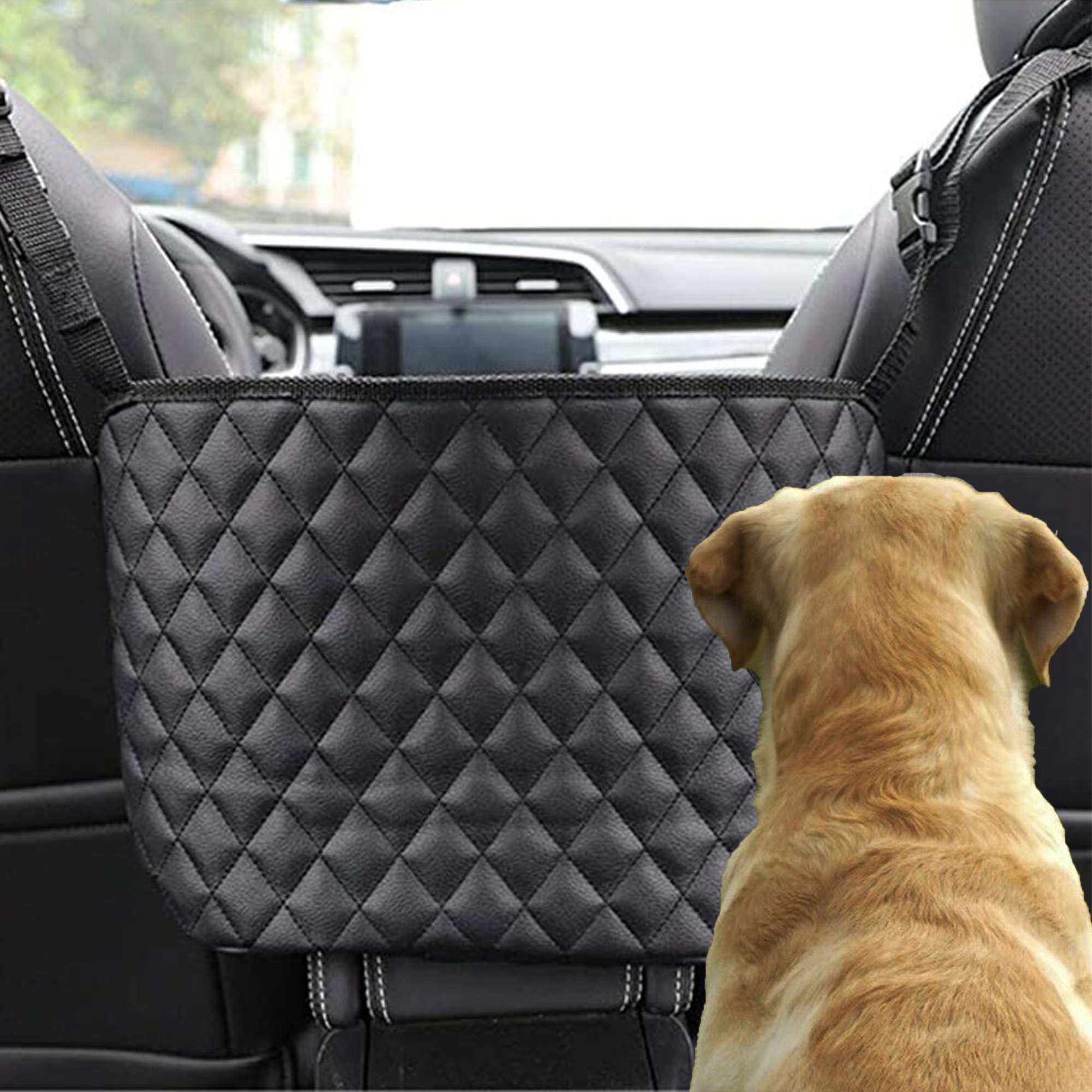 Gustave Car Handbag Holder Quilted Purse Holder for Car Between Front