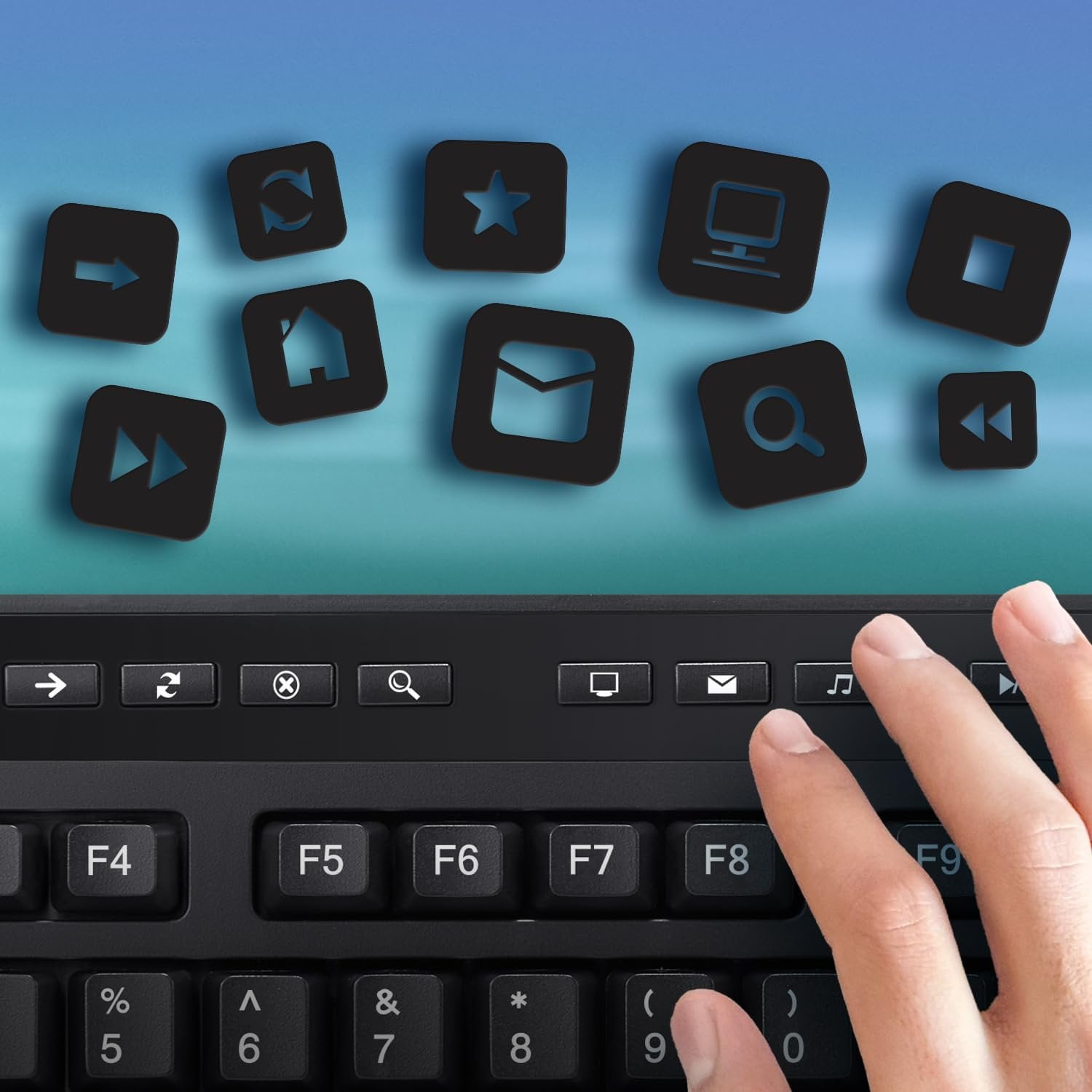 Adesso AKB-445UB Wired Touchpad Keyboard with Multi-OS Compatibility Built-in Touchpad; Multimedia and Internet Hotkeys; 104-Key US Layout; Copilot AI Hotkey for Windows/Mac/Android OS