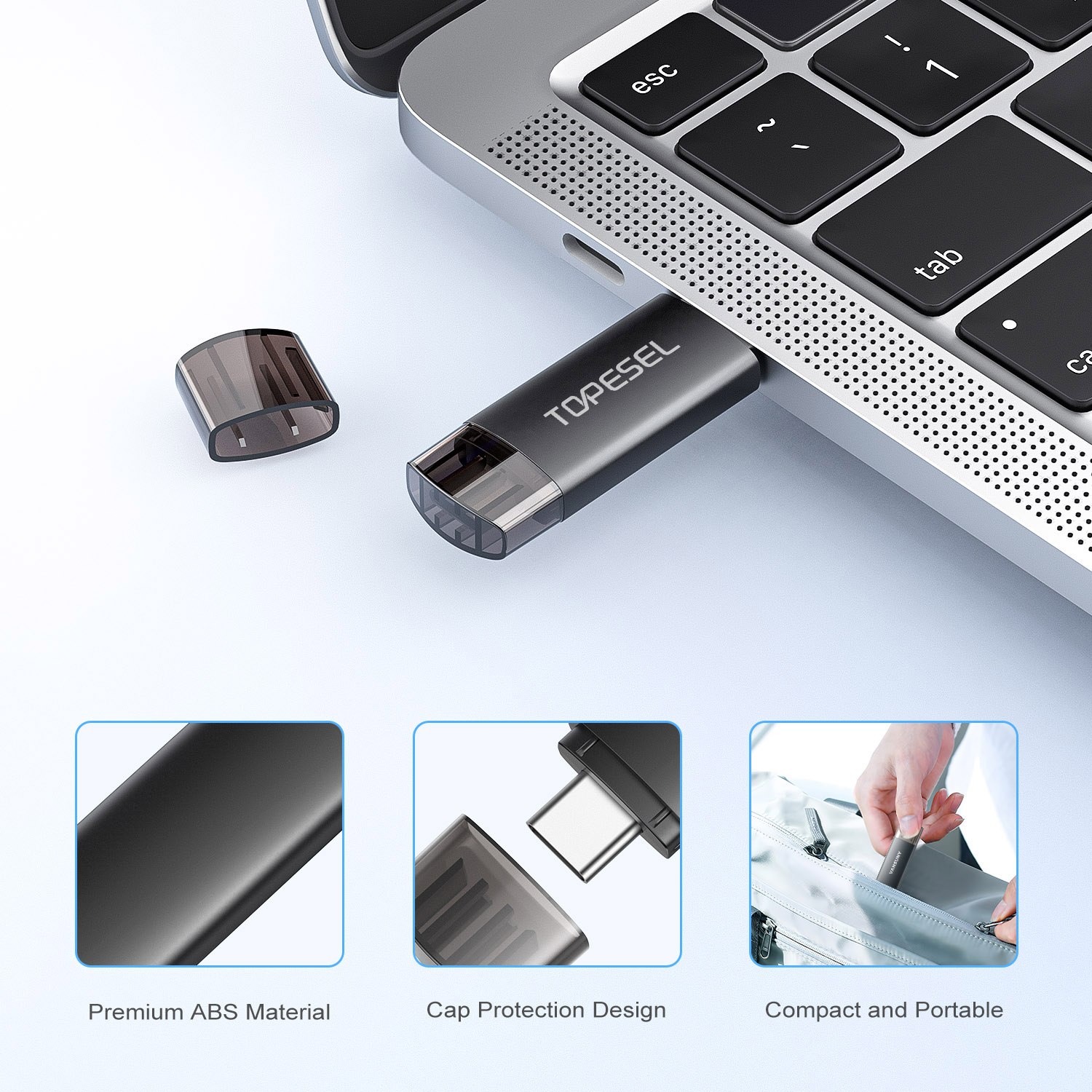 Topesel 128GB Dual USB 3.0 Flash Drive USB-C & USB-A photo 8