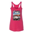 thumbnail image 2 of Wild Bobby Mustang Untamed American Spirit Ford Cars and Trucks Women Tri-Blend Racerback Tank Top, Shocking Pink, Large, 2 of 6