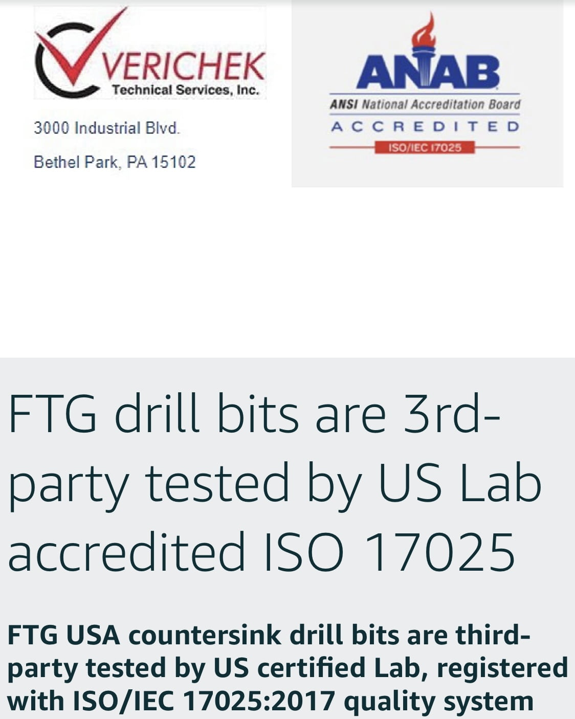 FTG USA Wood Countersink Drill Bit Set #4#6#8#10#12#14 with 2 Stop Collar