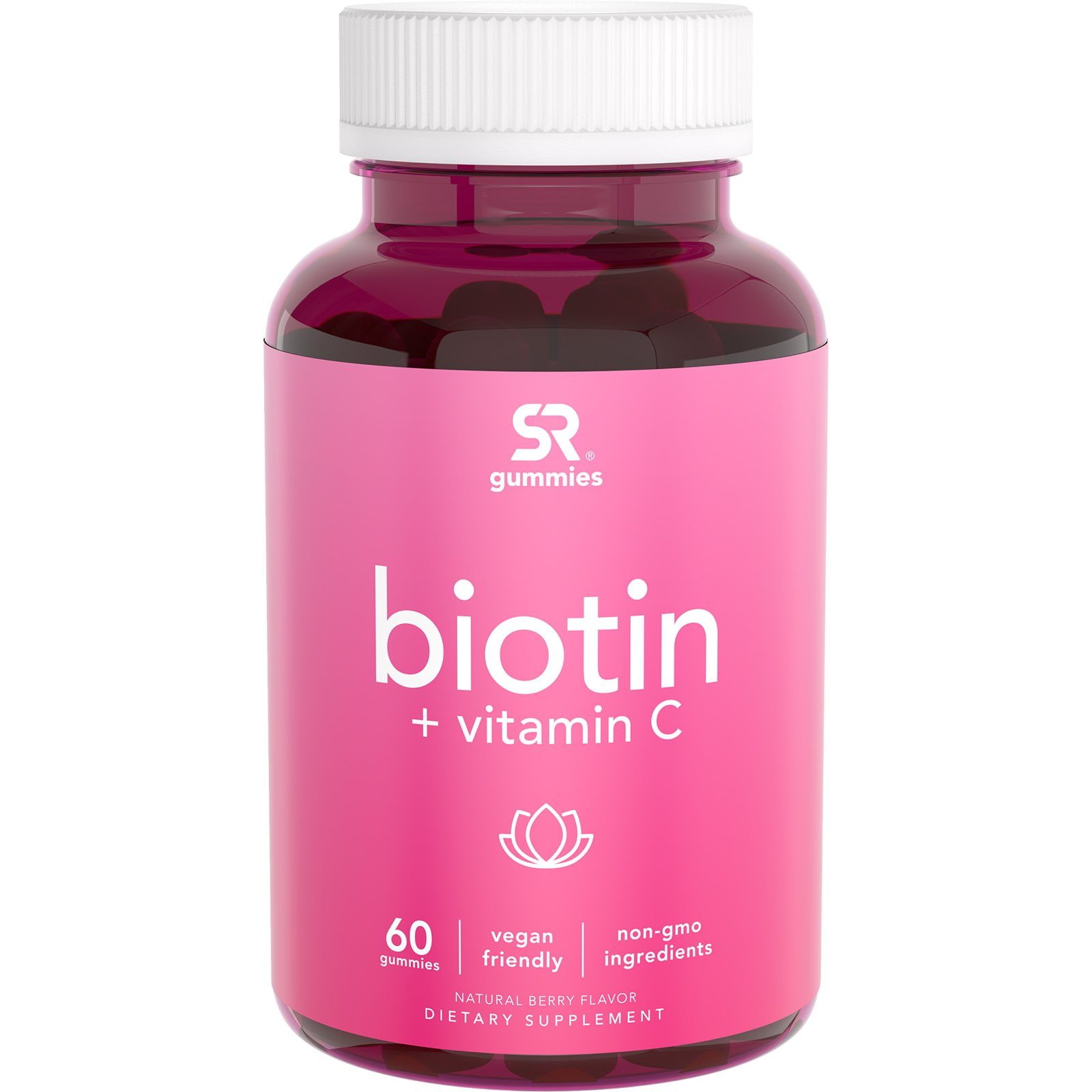 Sports Research Biotin + Vitamin C, Natural Berry, 60 Gummies