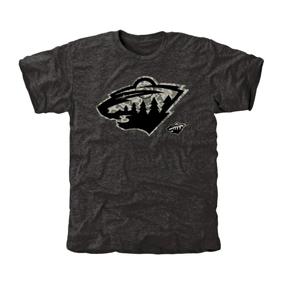 Men's Minnesota Wild Black Rink Warrior Tri-Blend T-Shirt