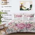 thumbnail image 3 of 3 Piece Watercolor Pink Floral Duvet Cover Set Twin Size,Microfiber Comforter/Quilt Cover with Corner Ties and 2 Pillowcases,Spring Romantic Roses Butterfly All Season Bedding with Zipper Closure, 3 of 8
