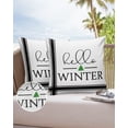 thumbnail image 6 of Pack of 2 Outdoor Pillow Covers, Christmas Hello Winter Xmas Tree Black Line Waterproof Square Throw Pillowcase Cushion Decorative Pillow Covers for Couch Patio Tent, 18x18 in, 6 of 6