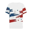 thumbnail image 4 of Womens V Neck American Flag Shirts 4th of July Summer Shirts Graphic Short Sleeve Patriotic Tops, 4 of 5