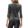thumbnail image 3 of INSPIRE CHIC Valentine's Day Velvet Jackets for Women's 3/4 Sleeve Open Front Velvet Cardigan XL Grey, 3 of 6