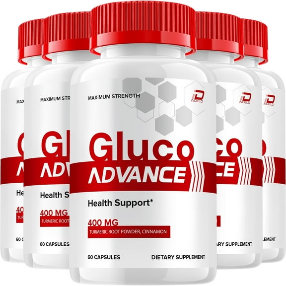 Gluco Advance Capsules – GlucoAdvance All Natural Glycogen Support, 5 Pack, 300 Capsules