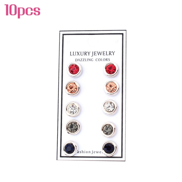 Botones anti-exposición broche de diamantes de imitación mixto cuello fijo bufanda Seda hebilla sin costura redonda 10 Piezas AweSitey HA7570-06B