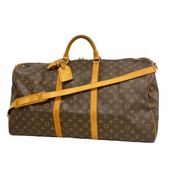 Pre-Owned Louis Vuitton Monogram Keepall Bandouliere 60 Boston Bag M41412 Brown... (Good)