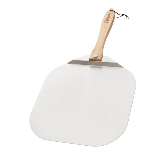 Chef Pomodoro Aluminum Metal Pizza Peel with Foldable Wood Handle 14' x 16' Aluminum Pizza Peel