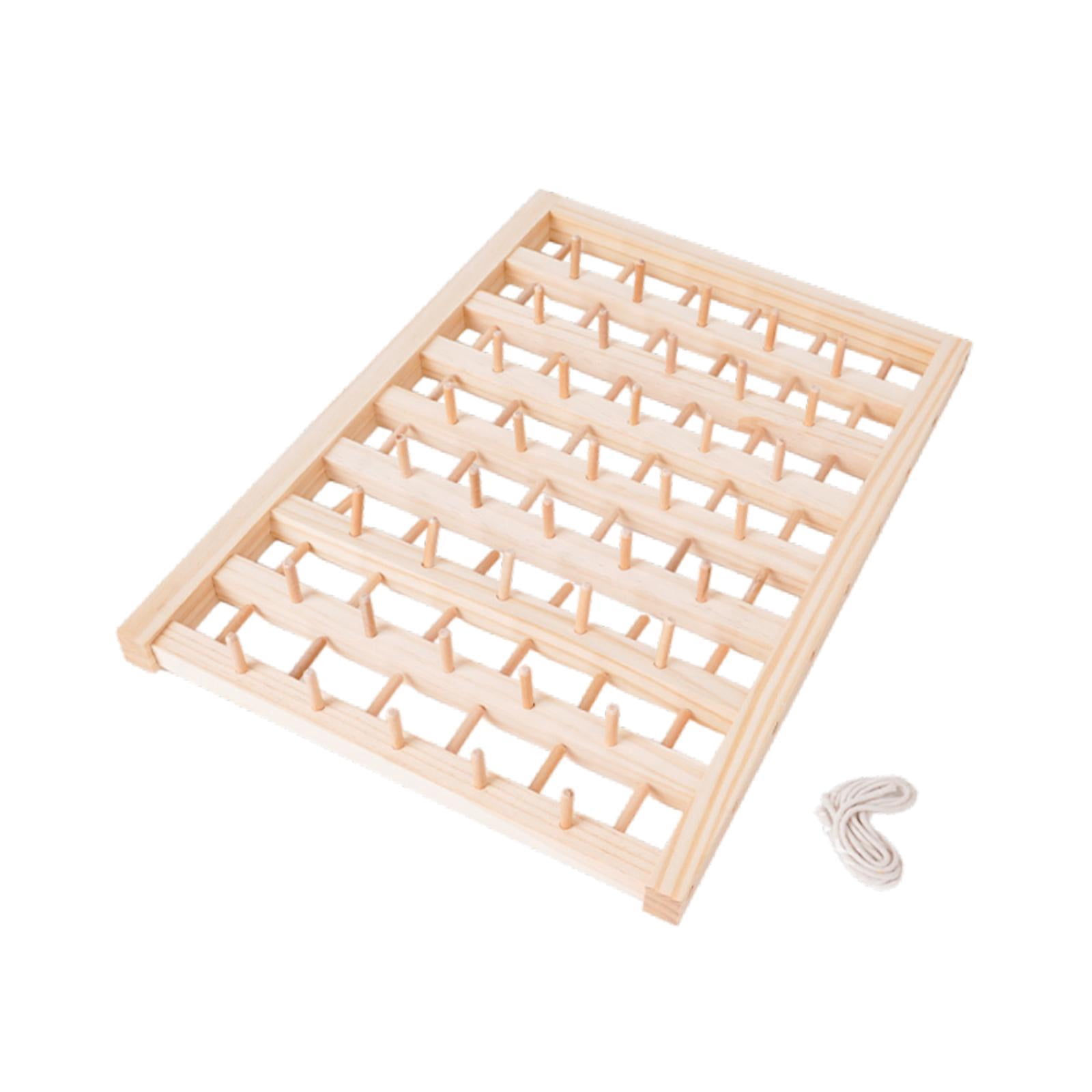 Abbraccia Thread Rack Embroidery Thread Organizer Large with Hanging Hooks Solid Wood Thread Spool Rack Thread Holder for Hair Braiding 88 Spools