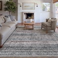thumbnail image 4 of BERTHMEER 6'x9' Washable Area Rugs for Living Room Vintage Purple Bedroom Kitchen Rugs Non Slip Carpets Office Farmhouse Dorm Dining Room Oriental Traditional Distressed Rugs, 4 of 8