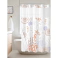 thumbnail image 3 of No Hook Shower Curtain, Coastal Stall Bathroom Curtains with Snap in Liner, Orange Brown Coral Starfish Jellyfish Seahorse Waterproof Washable Fabric Shower Curtain Set, 54" x 78", 3 of 9