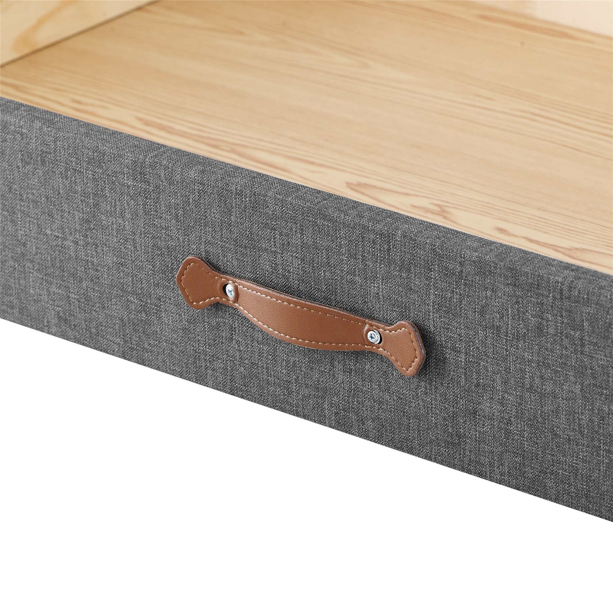 MUSEHOMEINC Upholstered Solid Wood Under Bed Storage Organizer Drawer with 4-Wheels for Bedroom/Leather Handle Underbed Storage QUEEN/KING - image 5 of 5