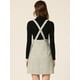 thumbnail image 4 of Vestido informal a cuadros para mujer, falda con tirantes de tweed de cintura media Blanco S, 4 of 6