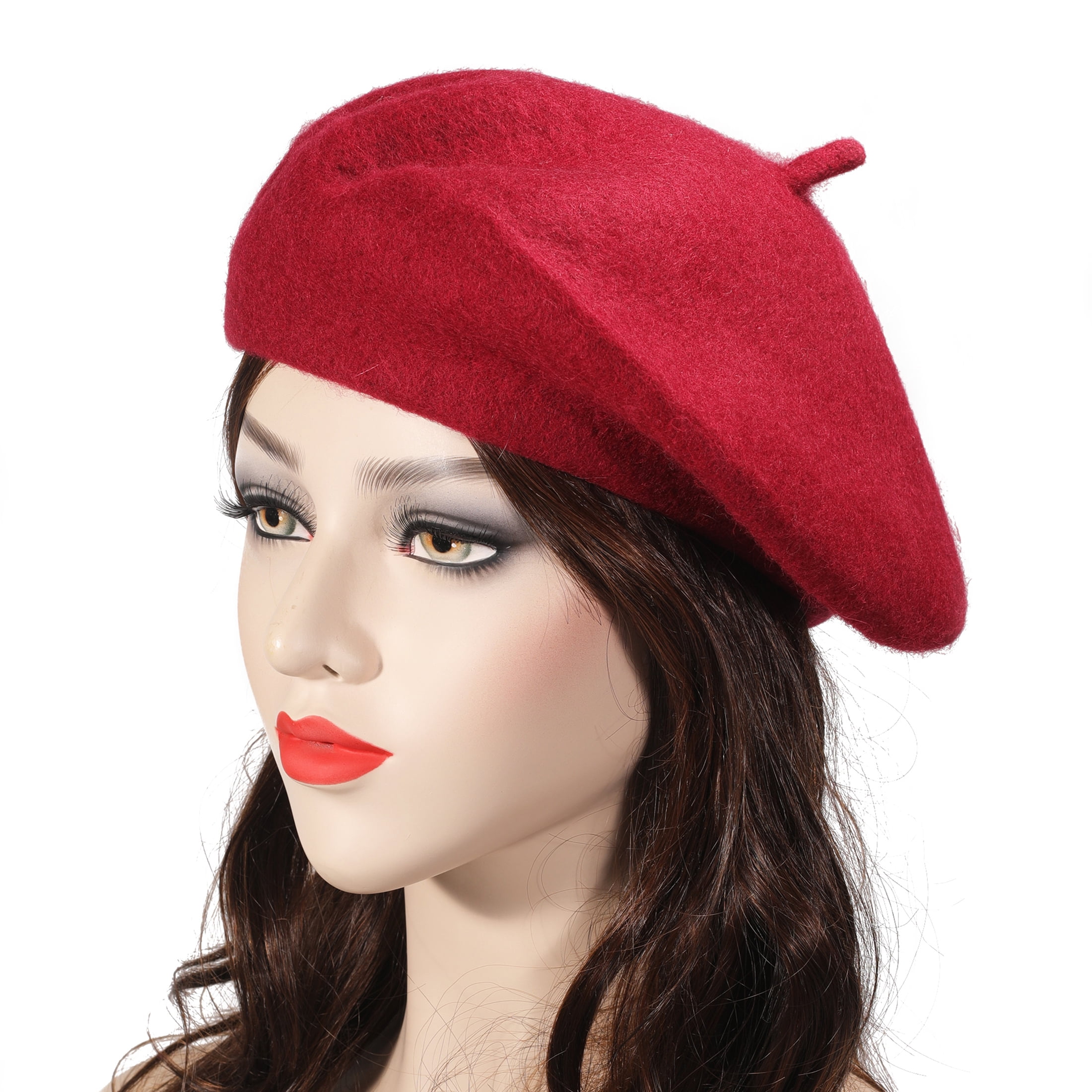DLAPL Wool Beret Hat for Women Solid Color Classic French 