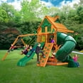 Gorilla Playsets Mountaineer Treehouse Wooden Swing Set with Tube Slide